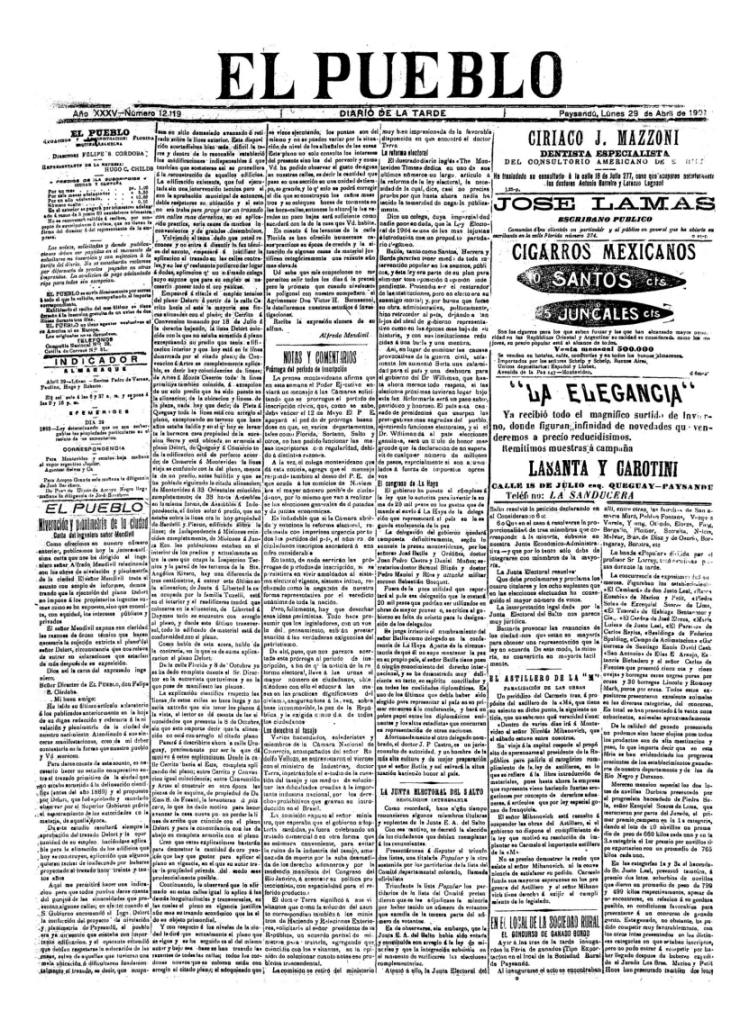 EL PUEBLO del 29/04/1907